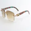 2019 new selling limited large diamond sunglasses male and female peacock wooden sunglasses 3524012 2 size 56-18-135mm221L