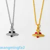 2024Designer Western Empress Dowagernecklace Vivienne Love Colorful Paint Small Saturn Necklace Women's Light Luxury Qingdao Jewelry