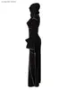 基本的なカジュアルドレスLWプラスサイズレディセクシーな女性の秋の冬のドレスフード付きカラーストライプボディコンエレガントな黒人ボディーコングロングスリーブスウェットドレスT240110