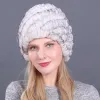 Moda feminina chapéu de coelho de pele dupla malha quente inverno viagem turista esqui boné rex cabelo inverno mulher múltiplas cores bj