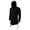 Men's Hoodies 2024 Spring And Autumn Hooded Loose Sweater Oblique Zipper Solid Color Fashion Coat