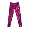 Active Pants Pink Sparkly Glitter Confetti Leggings Fitness Gym Clothing Sport Push Up Womens