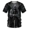 Mode 3D crâne imprimé Hip Hop col rond manches courtes hauts T-shirt abstrait Harajuku hommes T-shirt grands vêtements