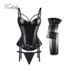 Mutandine Varsbaby Pu Lace Corsetto sexy Reggicalze Intimo bodysculpting Set di calze collant