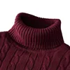 Otum Kış Sıcak Buzkuklu Kazak Erkekler Sıradan Rollneck Örme Krop Sıcak Erkekleri Tut Tut Jumper Örgü Yün Sweater 240110