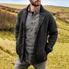 Мужские куртки 2024 осень/зима мужской кардиган сплошной цвет с длинным рукавом Slim Fit вязаный свитер пальто мужчины