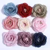 Accessoires pour cheveux 200 pièces 5CM, fleur de pivoine brûlée artificielle pour bandeau, pinces à fleurs en tissu