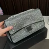 Designer Women CF Diamonds Glitter Shiny Shoulder Bag France Luxury Brand Full Rhinestone Design Crossbody Flap Pouch Bags Lady Chain Strap Party Evening Handbag