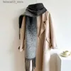 男性のためのスカーフグラディエントスカーフ秋の冬の暖かいスカーフ新しいソフトファッションカシミアタッセルロングショールラグジュアリー濃厚なネッカチーフQ240111