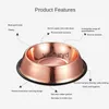 Dog Bowls Feeders Rose Gold Stainless Steel Dog Cat Bowl Non-Slip Durable Food Feeder Water Bowls For Cat Dogs Pet Feeding Drinking Suppliesvaiduryd