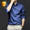 Men's Dress Shirts Shirt Fashion Non-ironing Wrinkle Resistant Business Formal Clothing Man High End Professional Casual Ice Silk