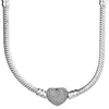 Uppsättningar Original Sparkling Infinity Heart Family Tree Clasp Snake Chain 925 Sterling Silver Necklace For Fashion Bead Charm Diy Jewelry