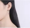 Boucles d'oreilles à clous pour femmes, couleur argent, cristal, perle ronde, pompon, étoile, charme coréen, bijoux de mariage, Eh604