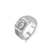 Bague en diamant Mosang en argent sterling 925 plaqué platine de haute qualité, bague en diamant exquise, solide et atmosphérique pour hommes