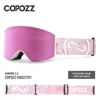 Goggles Copozz Magnetic Professional Ski Goggles UV400 Protection Antifog Ski Glass för män Kvinnor Quickchange Lens Snowboard Goggles