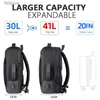 Sac à dos pour ordinateur portable 40 L extensible USB Sac à dos de voyage Sac à dos de vol approuvé pour avions Résistant à l'eau Durable 17 pouces YQ240111