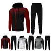 Tenues pour hommes automne hiver vestes à glissière tenues classique en plein air sport décontracté Jogging costume à capuche pantalons de survêtement S-3xl 240110 240110