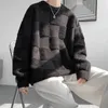Estilo americano Toalla Diseño de control Moda Suéter Abrigo Otoño Invierno Casual Jersey suelto Suéter unisex Streetwear 240110