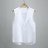 Men's Vests 2024 Thin Button Casual Solid Color Loose Large Youth Top Vest Sleeveless Vintage Washed Tank