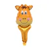 Wholesale Mini Animal Head Handheld Aluminum Film Balloon Hot Sale Gift Aluminum Foil Party Decoration Balloon BJ