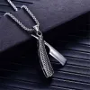 Punk Razor Blade Pendants Halsband Gyllene färg 14K Gul guldkedja Barber Shop Halsband för män smycken