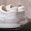 Nya ankomst Mens alla matchar vit snörning plattform kausal läder skor lägenheter mockasins manliga sport promenad sneakers