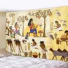 Forntida egyptisk pyramid väggmålning hem dekoration tapestry psykedelisk scen bohemisk dekorativ tapestry lakan hängande 240110