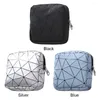 Cosmetic Bags PU Pouch With Zipper And Divider Diamond Grid Feminine First Period Bag Small Make Up For Menstruation