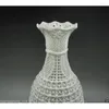 Bottles Delicate Chinese Decoration Handwork Carved Openwork Dehua White Porcelain Vase & Base No.3