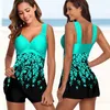 Plus Size Zweiteilige Badeanzüge Bademode Damen Blumendruck Sommer Große Badeanzüge Tankini Beachwear Sexy Bikini Swimdress240111