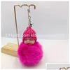 Bambole Cute Slee Baby Doll Portachiavi Pompon Palla di pelo di coniglio Moschettone Portachiavi Donna Bambini Titolare Borsa Ciondolo 50 Drop Delivery Toys Gif Dhszi