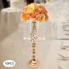 10 st Crystal Flower Vase Stand Wedding Centerpieces For Table Gold 240110