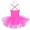 Bailarina fada baile de formatura traje crianças lantejoulas flor vestido meninas dança wear ginástica ballet collant tutu vestido 240111