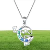 Fijne Sieraden Hoge Kwaliteit Blue Opal Gecko Hanger Puur In Massief 925 Sterling Zilveren Ketting Voor Gift9459197