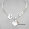 Designerskie naszyjniki Design Srebrny Naszyjnik w stylu TF Łańcuch Naszyjnik S925 Srebrny Klucz Key Heart Love Egg Egg Charm NEC H0918