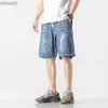 Herenshorts Grote maten S-8XL Heren Denim shorts Zomer Casual Mode Klassiek Vintage Katoen Wijde pijpen Trekkoord Elastisch Stretch Recht Jean YQ240111