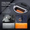 Chargers Rock 30W USB Type C Car Charger för iPhone 14 Pro Max QC3.0 PD3.0 Mini Metal Dual USB Fast Charging Adapter för Xiaomi Samsung