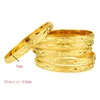 8MM 6PcsLot Dubai Bracelets en or pour femmes hommes couleur 24k Bracelets éthiopiens bijoux africains Arabie Saoudite cadeau de mariée de mariage 240110