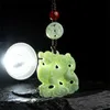 Hängen Jia Le/ Handcarved/ Natural Jade Flying Lucky Pixiu Mobiltelefon Nyckel Pendant Fashion Fine Jewelry for Men and Women Gifts