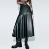スカート女性春のヴィンテージブラックレザーロングスカートファッションハイウエスト非対称PUストリートウェアレディースカジュアルシックなムジェール