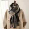 Sciarpe Nuovo Autunno Inverno Sciarpa coreana per le donne Spessa Avvolgente caldo Plaid Nappe Testa Sciarpe Donna Scialle antivento Uomo Fazzoletto da collo Hijab Q240111