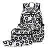 School Bags Donut Print For Teenage Students Schoolbag With Pencil Case Lunch Box Waterproof Girls Backpacks Children