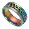 Anillos de cadena giratorios de acero inoxidable 316L, dorado, plateado y negro, para hombres y mujeres, anillo de dedo de acero de titanio fresco, abrebotellas portátil, diseño Punk, regalo de joyería de promoción