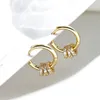 Stud Earrings DIWENFU 14K Gold Jewelry Earring For Women Diamond Aros Mujer Oreja 1 Carats Cubic Zirconia Orecchini Girls