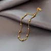 Bracciale dal design elegante con perline a sfera in acciaio inossidabile per donna uomo bracciali color oro ciondoli gioielli in metallo