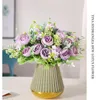 装飾的な花ウェディング花嫁シルクピンクピューニーブーケシミュレーション偽の花の装飾