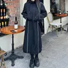 İş elbiseleri Amerikan Sonbahar Kadınlar Siyah Takım Etek Büyük Boyut Retro Gotik Açık Rüzgar Çeker Y2K Ceket