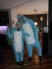 Kigurumi Animal Unisex Adult Blue Shark Onesie Pajamas Cartoon Soft Fleece Halloween Family Party Costumes Jumpsuits 240110