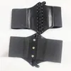 Cinture Punk Corset Black Wide Belt PU PELLE SELLAGGIO PER GIÙ PERSONE ELASSAGGIO ELASSILE ALTA ALTA FEMMILE CUMMERBUSS