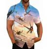 Men's Casual Shirts 3d Plane Printed Luxury Short Sleeve 2024 Vintage For Summer Streetwear Hawaiian Oversized Harajuku Clothing